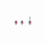 Prism Charm Pendant with earrings in silver