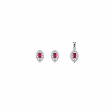 Prism Charm Pendant with earrings in silver