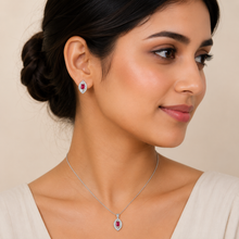 Prism Charm Pendant with earrings in silver