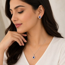 Seren Drop Pendant with earrings in silver