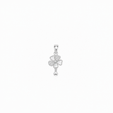 Floral Pendant with earrings in silver