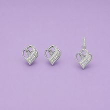 Classic Silver Heart Spark Pendant Set
