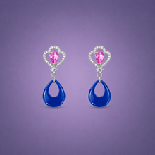 Silver Petal drop earring in Vibrant Contrast