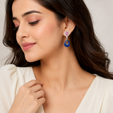 Silver Petal drop earring in Vibrant Contrast