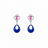 Silver Petal drop earring in Vibrant Contrast