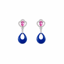 Silver Petal drop earring in Vibrant Contrast
