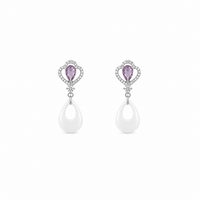 Heart fall Gleam silver Women`s  Earring