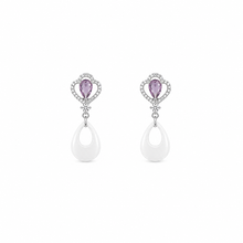 Heart fall Gleam silver Women`s  Earring