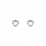 Heart Loop Women`s Studs in silver