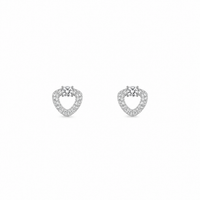 Heart Loop Women`s Studs in silver