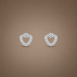 Heart Loop Women`s Studs in silver