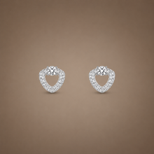 Heart Loop Women`s Studs in silver