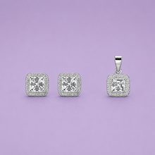 Radiance Square Halo Pendant in silver