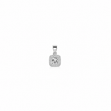 Radiance Square Halo Pendant in silver