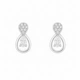 Petal shaped women`s earrings in Silver