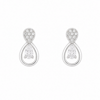 Petal shaped women`s earrings in Silver