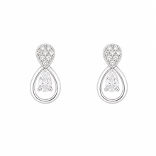 Petal shaped women`s earrings in Silver