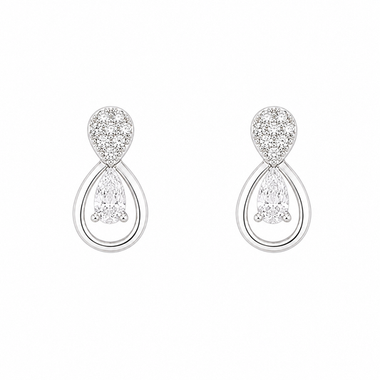 Petal shaped women`s earrings in Silver