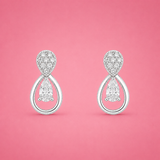 Petal shaped women`s earrings in Silver