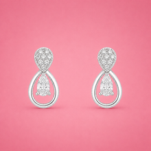 Petal shaped women`s earrings in Silver