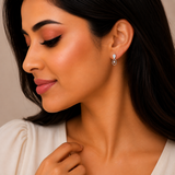 Petal shaped women`s earrings in Silver