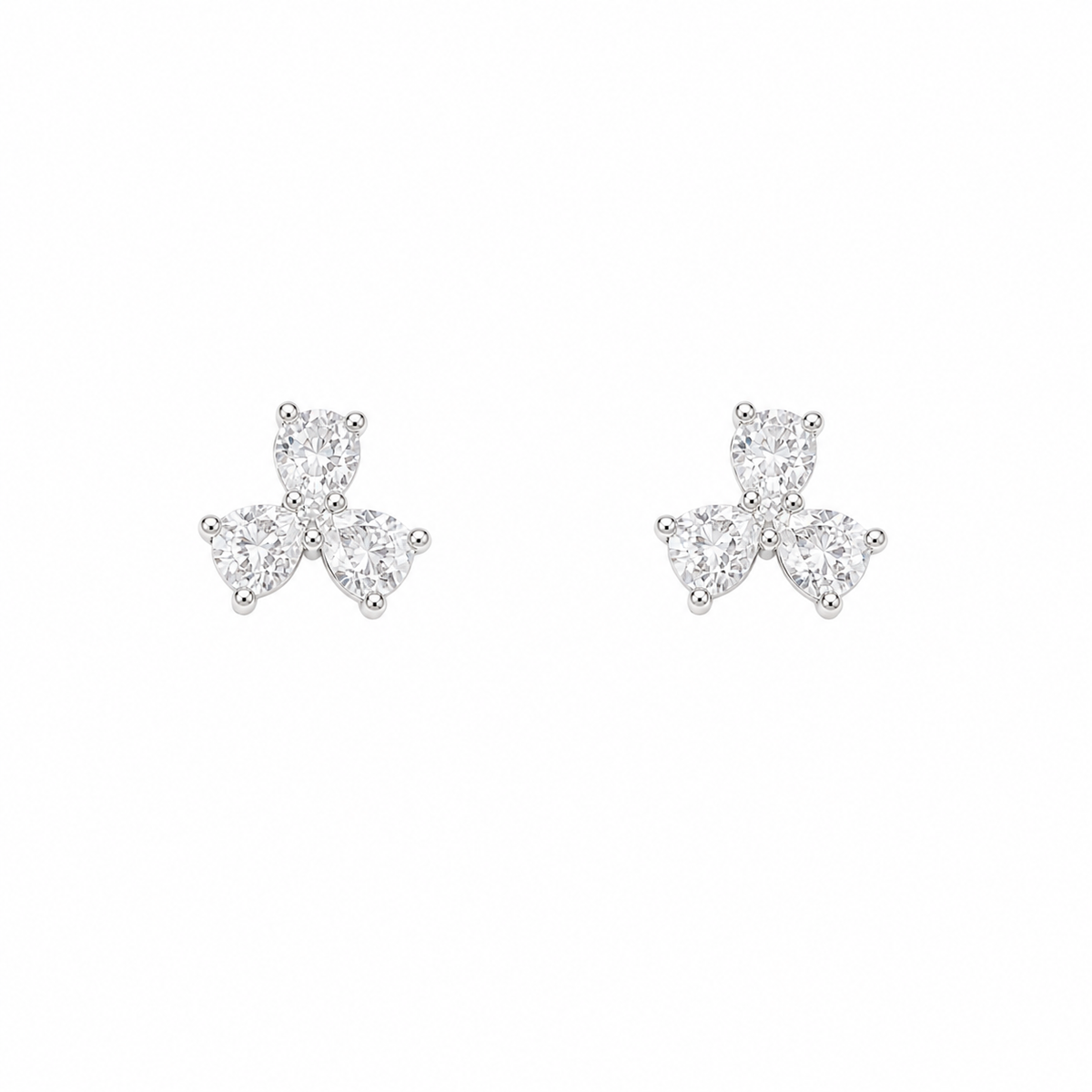 Pear & Round Women`s Earrings in silver