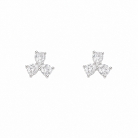 Pear & Round Women`s Earrings in silver
