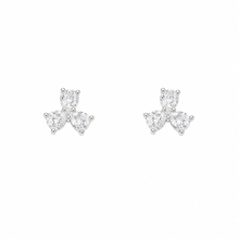 Pear & Round Women`s Earrings in silver