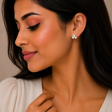 Pear & Round Women`s Earrings in silver