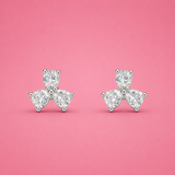 Pear & Round Women`s Earrings in silver