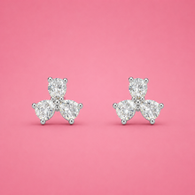 Pear & Round Women`s Earrings in silver