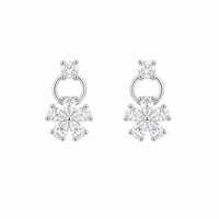 Silver Petal Spark Women`s Earrings