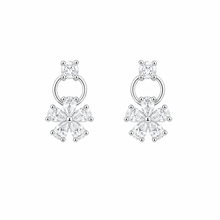 Silver Petal Spark Women`s Earrings