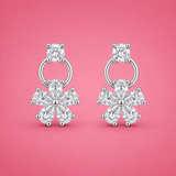 Silver Petal Spark Women`s Earrings