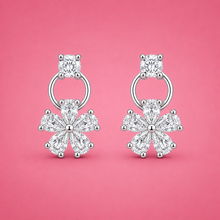 Silver Petal Spark Women`s Earrings