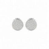 Silver Pavé Round Women`s Studs
