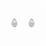 Teardrop shaped Women`s earrings in silver