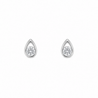 Teardrop shaped Women`s earrings in silver