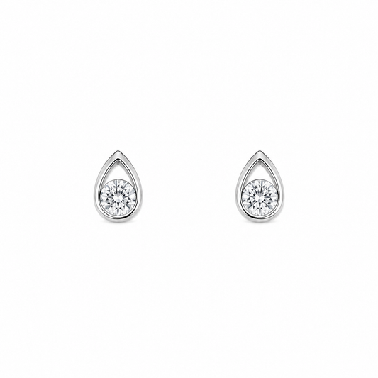 Teardrop shaped Women`s earrings in silver