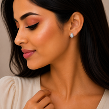 Teardrop shaped Women`s earrings in silver