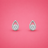 Teardrop shaped Women`s earrings in silver