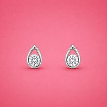 Teardrop shaped Women`s earrings in silver