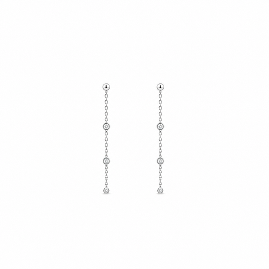 Chain crest Beam silver Earring