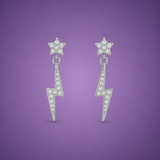 Sparkle patterned silver Earring