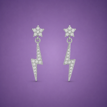 Sparkle patterned silver Earring