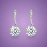 Radiant drop women`s Earrings in silver