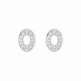 Oval shaped Women`s Earrings in silver