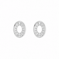 Oval shaped Women`s Earrings in silver