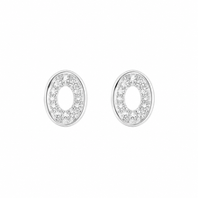 Oval shaped Women`s Earrings in silver