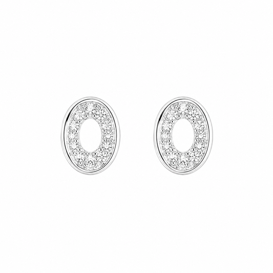 Oval shaped Women`s Earrings in silver